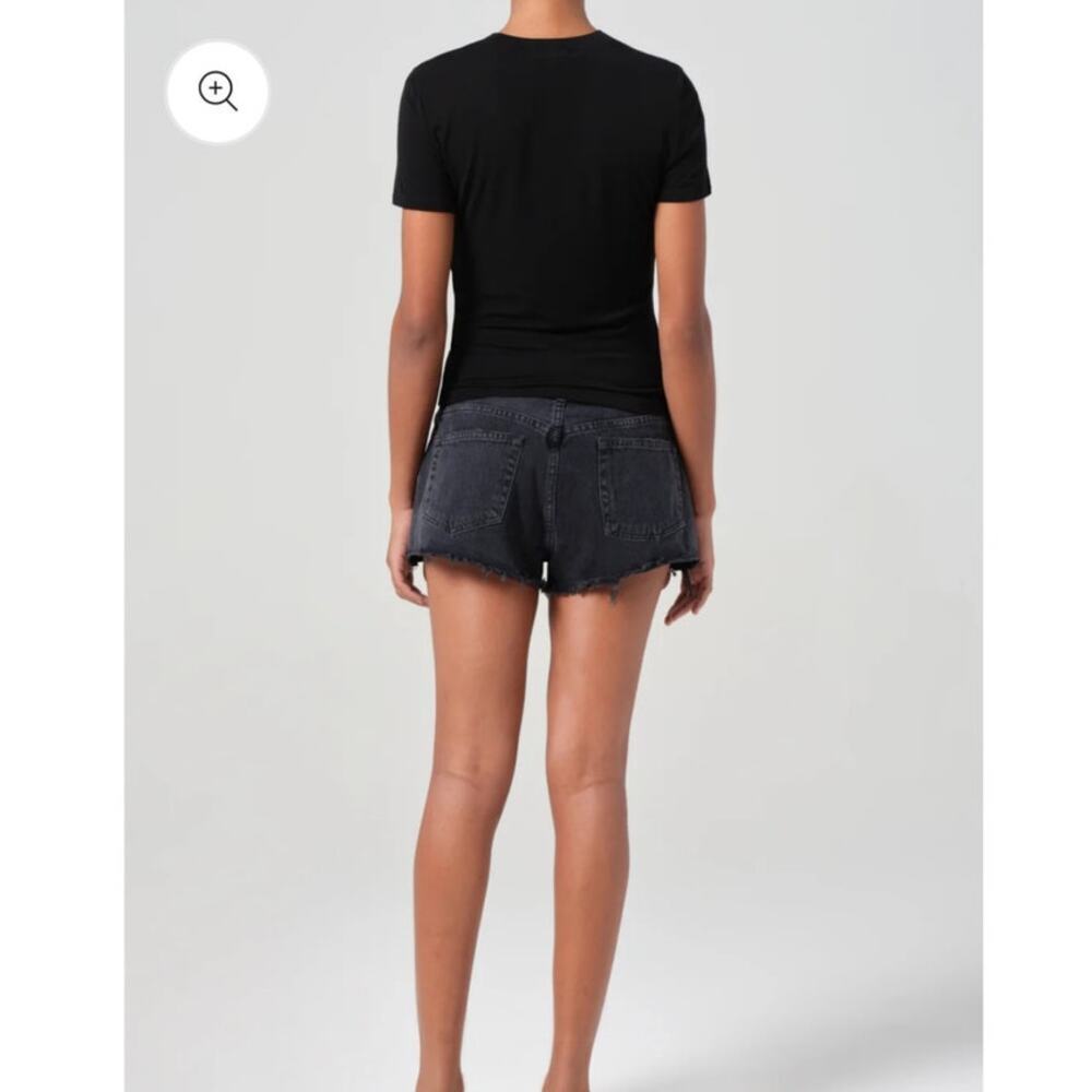 Agolde Parker Black Frayed Denim Shorts Size 29 - Picture 2 of 6